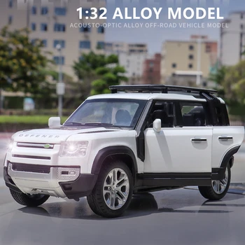 1/24 Модель автомобиля из сплава Land Rover Defender, изготовленная на заказ, Металлическая игрушка, внедорожники, модель автомобиля, коллекция игрушек с высокой имитацией, подарок
