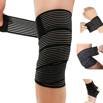 1 шт. эластичный бинт для тяжелой атлетики, компрессионный бандаж для голени, бандаж для поддержки колена, бандаж для спортивной безопасности