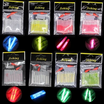 10 шт./пакет 4,5 * 40 мм Светлячки для рыбалки Светящийся поплавок Флуоресцентная Световая палочка Light Night Float Rod Lights Dark Glow Stick
