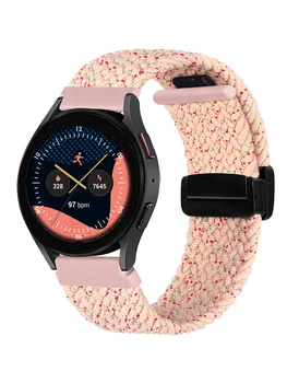 20 мм/22 мм Ремешок Для Samsung Galaxy watch 4 classic/5 pro/3/active 2 S3 Магнитный плетеный браслет correa Huawei watch GT2 3