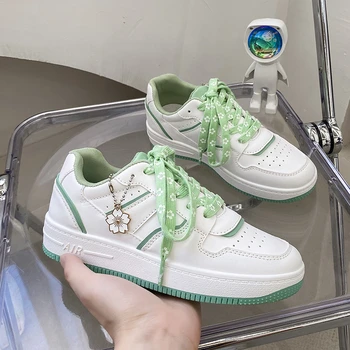 2023 новые белые кроссовки на платформе Женская обувь Kawaii Милая обувь Корейская модная спортивная обувь Fairy Sweet Girls Tenis