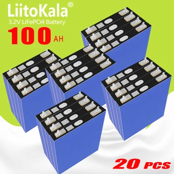 20шт LiitoKala Lifepo4 Аккумулятор 3.2V 100Ah 4000цикл Перезаряжаемый Фотоэлектрический Комплект Балконные Электростанции Автономная Солнечная Система