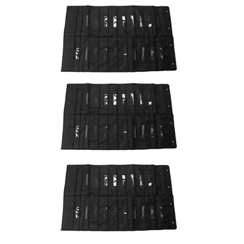 3X20 Карманный дверной органайзер для файлов с именной биркой, черные настенные карманные карты для хранения с 4 вешалками, для классной комнаты