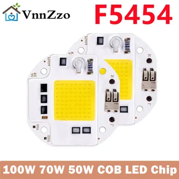 50 Вт 70 Вт 100 Вт COB LED Chip Алюминий F5454 - Белые Теплые Встроенные Световые Бусины - Без сварки - 220 В 110 В