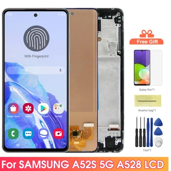 A52s 5G Экран дисплея для Samsung Galaxy A52s 5G A528 A528B A528B/DS ЖК-дисплей Цифровой Сенсорный Экран с Заменой рамки