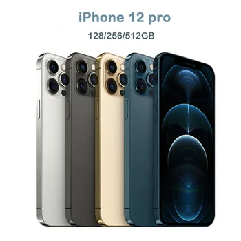 Apple-Мобильный телефон iPhone 12 Pro 5G LTE, 6,1 дюйма, 6 ГБ, 128 ГБ, 256 ГБ, IOS, A14 Bionic, Шестиядерный, Тройной 12 Мп, Мобильный телефон, Оригинал