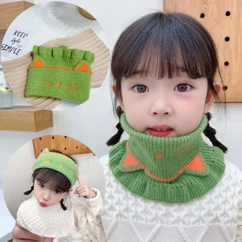 Baby Neck Warmer Loop Tube Cat Collar Scarf Knitted Wrap Winter Children's Scarves Accessories Gifts антицарапки для малышей
