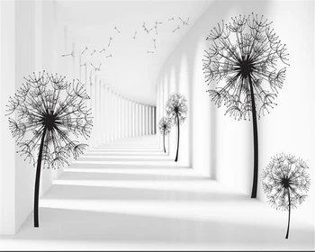 Beibehang 3D обои Расширение пространства 3D фон в виде одуванчика стена гостиная спальня ТВ фон фреска papel de parede
