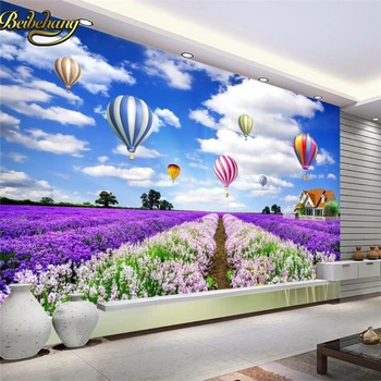 beibehang Пользовательские фотообои Обои 3D Лавандовая картина с сельским пейзажем Обои, Покрывающие Фон обои для домашнего декора