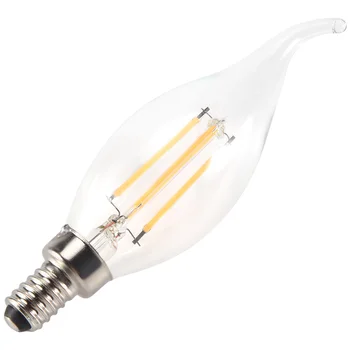 Dimmable E12 4W COB Edison Пламя свечи Накаливания Светодиодная лампа накаливания 12,5*3,5 см