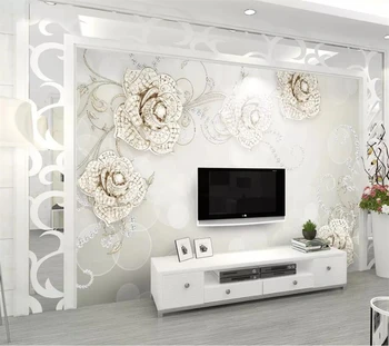 wellyu papel de parede para quarto Обои на заказ Современный минималистичный 3D ювелирный цветок ТВ фон стены фотообои