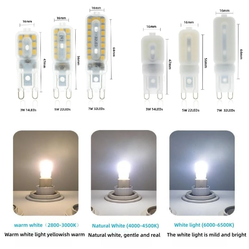 Новейшая светодиодная лампа-диммер G9 3W 5W 7W SMD 2835 spotlight хрустальная люстра заменяет 20W 30W галогенную лампу освещения переменного тока 220V