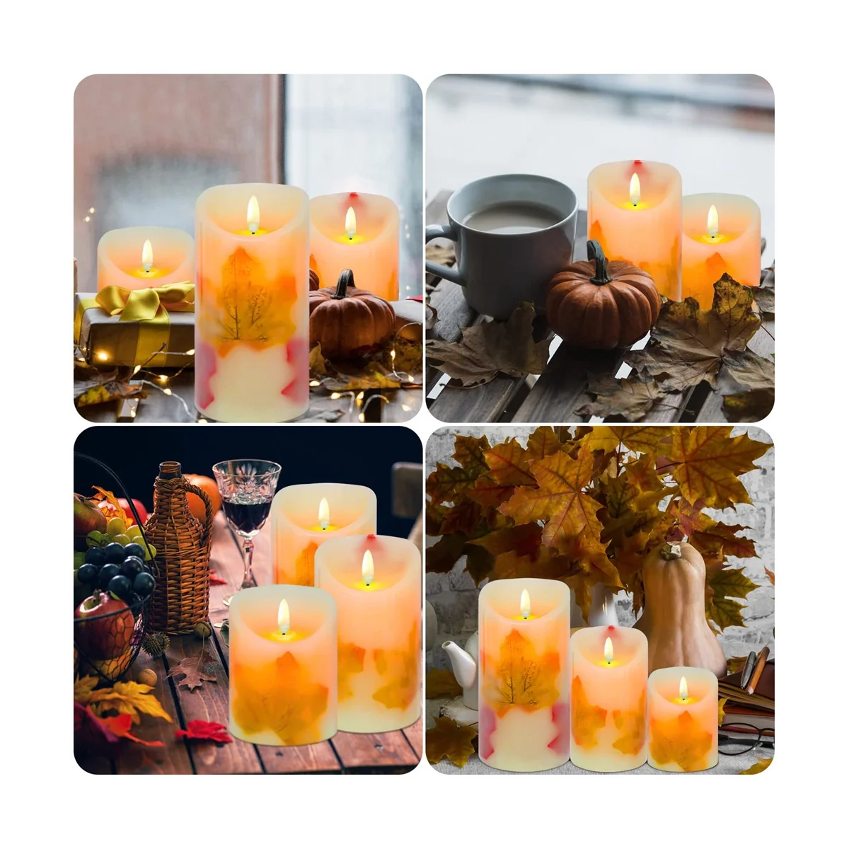 Светодиодные электронные свечи, имитирующие качели из клена, украшение отеля на День Благодарения, Рождество, электронные свечи