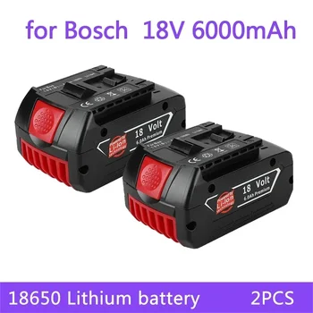 Аккумулятор 18 В 6,0 Ач для Электродрели Bosch Литий-ионный Аккумулятор 18 В BAT609, BAT609G, BAT618, BAT618G, BAT614 + 1 зАрядное устройство