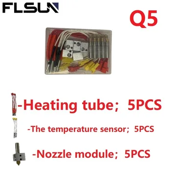 Аксессуары для 3D-принтера FLSUN Q5, запчасти Hotend, Нагреватель картриджа, датчики температуры, Нагревательный блок сопла, трубка для отвода тепла в горловине