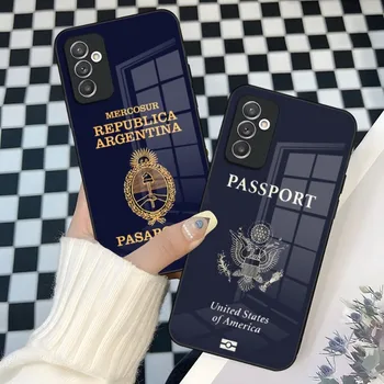 Аргентина Марокко Чехол для телефона с Паспортом Samsung A52 A22 A21 A71 A20 A31 A12 A51 A40 A32 A72 A30 A81 Стеклянная Дизайнерская Задняя крышка