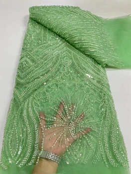 Африканская швейцарская хлопчатобумажная кружевная ткань, Нигерийская вуаль для портного, свадебная вечеринка, Высокое качество, Новая, 5 ярдов, DP0037, 2023