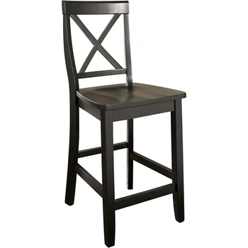 Барный стул Crosley Furniture X-Back (комплект из 2 стульев), 24 дюйма, черный