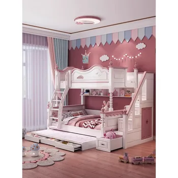 Верхние и нижние двухъярусные кровати для детей, двуспальные кровати bun, двуспальные кровати buk, высокие и низкие кровати bnk для девочек, кровать матери, брата и сестры