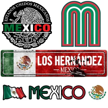 Винтажный знак с флагом Мексики, уличные знаки с мексиканским флагом Лос-Эрнандес, Новинка, настенные художественные украшения для дома, декор бара в пещере человека, металл