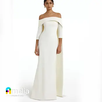 Выпускное платье Amelia с вырезом лодочкой, длина до пола, длинные рукава, вечернее платье для летних женщин, вечерние платья для свадебных вечеринок, Аравия