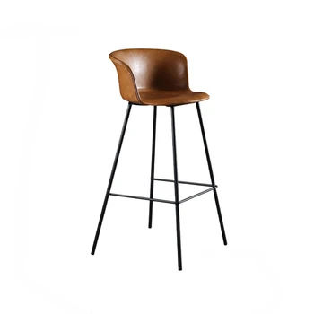 Высокий барный стул в скандинавском стиле Минималистичный Современный Креативный Барный стул Со спинкой Мебель для барных стульев Легкая Роскошная Мягкая подушка Барные стулья