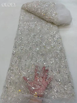 Высококачественная Роскошная Французская Вышивка Тяжелая Кружевная Ткань Жениха В Африканском Нигерийском Стиле С Блестками Для Свадебного Платья Party