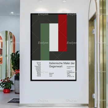 Выставочный плакат Итальянских художников современности 1960 года Ханса Нойбурга Современный Домашний декор, принты, настенное искусство, холст, Модульный Подарок