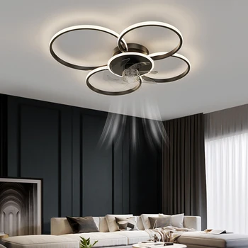 Декор спальни светодиодный невидимый потолочный вентилятор, лампа для столовой, потолочные вентиляторы с подсветкой, лампы с дистанционным управлением для гостиной
