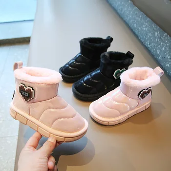 Детские ботинки для девочек и мальчиков, детская теплая флисовая непромокаемая зимняя обувь для девочек, ботильоны Sapato, зимние ботинки, хлопковая детская обувь для девочек