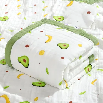 Детские одеяла из 6 слоев хлопка, для новорожденных, для пеленания, для сна, теплое стеганое одеяло, муслиновое детское одеяло
