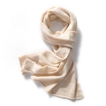 Женский вязаный шарф унисекс из 100% шерсти, зимние однотонные теплые мягкие шали-банданы из пашмины, длинные минималистичные хиджабы с запахом для пар