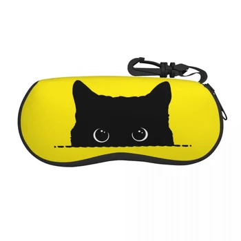 Защитные чехлы для очков Black Cat Peeking Shell Классный чехол для солнцезащитных очков Сумка для очков с мультяшным Мяу