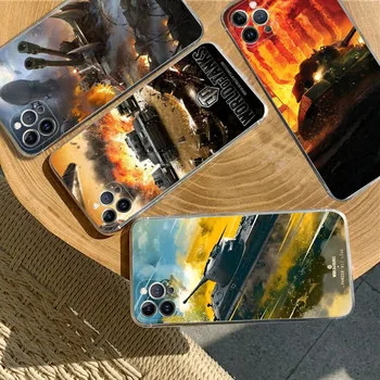 Игровой Чехол Для Телефона World Of Tanks Для iPhone XR X XS Max 14 13 Pro Max 11 12 Mini 6 7 8 Plus SE 2020 С Принтом