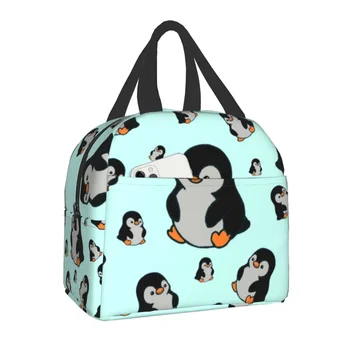 Изготовленная на Заказ сумка для ланча с милыми пингвинами, Мужской и женский кулер, Термоизолированные ланч-боксы для офиса для взрослых