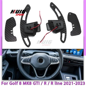 Карбоновая Магнитная Лопатка Переключения Передач Для VW Golf 8 MK8 GTI/R/R line 2021-2023 Замена Крышки Рычага Переключения Передач Рулевого Колеса