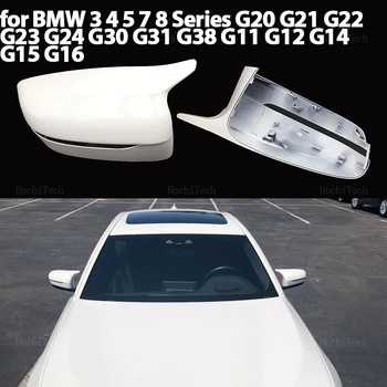 Карбоновые Глянцевые Черно-Белые Крышки Боковых Зеркал Заднего Вида Для BMW G11 G12 G14 G15 G16 G22 G23 G24 G30 G31 G38 G20 G28