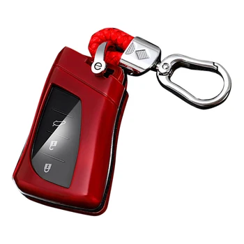 Красный чехол для дистанционного ключа автомобиля с 3 кнопками и брелоком ABS Подходит для Lexus ES LC LS UX NX LX 2022