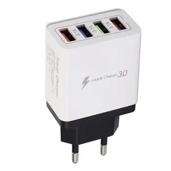 Красочное зарядное устройство с 4 USB-портами, индукционное зарядное устройство для дорожной зарядной головки, зарядное устройство для мобильного телефона USB, адаптер для телефона