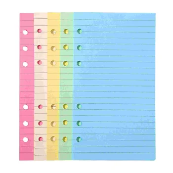Красочные бумажные вкладыши для заметок Горизонтальная сетка Вкладыши для ежедневника Наполнители на 6 отверстий