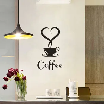 Креативные наклейки на стену для кофейных чашек своими руками Самоклеящиеся ПВХ Наклейки для украшения кухни, столовой, Кофейни для кофе