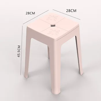 Мебель для табурета HH343 Пластиковый квадратный табурет для гостиной Современный простой, штабелированный наружный пластик прочный