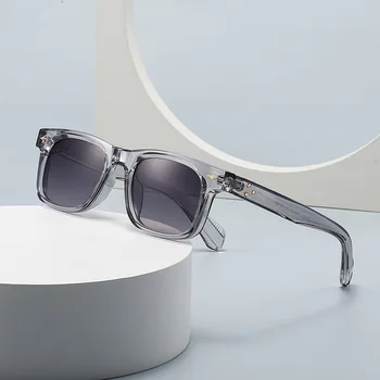 Модные брендовые дизайнерские роскошные солнцезащитные очки с квадратными заклепками, женские для мужчин 2023, винтажные солнцезащитные очки в стиле панк, модные классические оттенки UV400