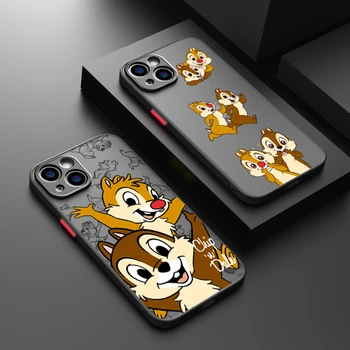 Мультяшный Матовый Полупрозрачный Чехол Для Телефона Disney Chip 'n' Dale Для Apple iPhone 14 13 12 Mini 11 Pro XS MAX XR X 8 7 SE Plus
