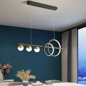 Новая современная светодиодная люстра в скандинавском стиле для столовой Кухни Гостиной Спальни Подвесной светильник в дизайне черного золота Подвесной светильник