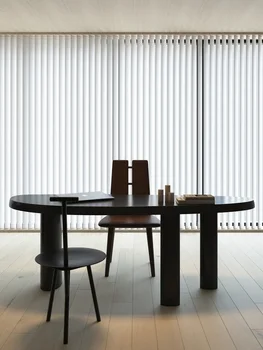 Обеденный стол из массива дерева в японском стиле, стол для офиса и конференций в скандинавском стиле, компьютерный стол в минималистичном стиле, натуральное дерево