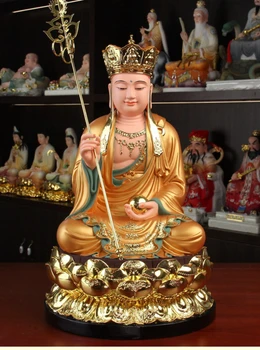 Оптовая продажа буддистской фигуры бодхисаттвы будды кшитигарбхи ДОМАШНИЙ храм защита кланового зала Благоприятное Процветание статуя безопасности