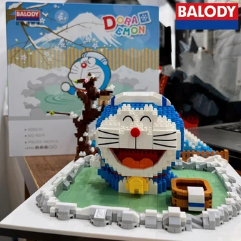Оригинальные строительные блоки BALODY Doraemon, сложная детская игрушка, модель сборки, украшения, Новогодний подарок на день рождения