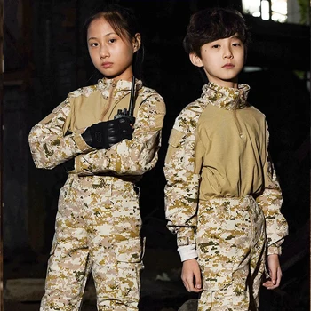 Открытый детский камуфляжный костюм G3 для мальчиков и девочек, военный тренировочный костюм спецназа, летняя игровая одежда CS с короткими рукавами