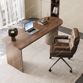 Письменный стол во французском винтажном стиле, сочетание орехового дерева с корпусом, итальянский минималистичный Легкий Роскошный рабочий стол Компьютер